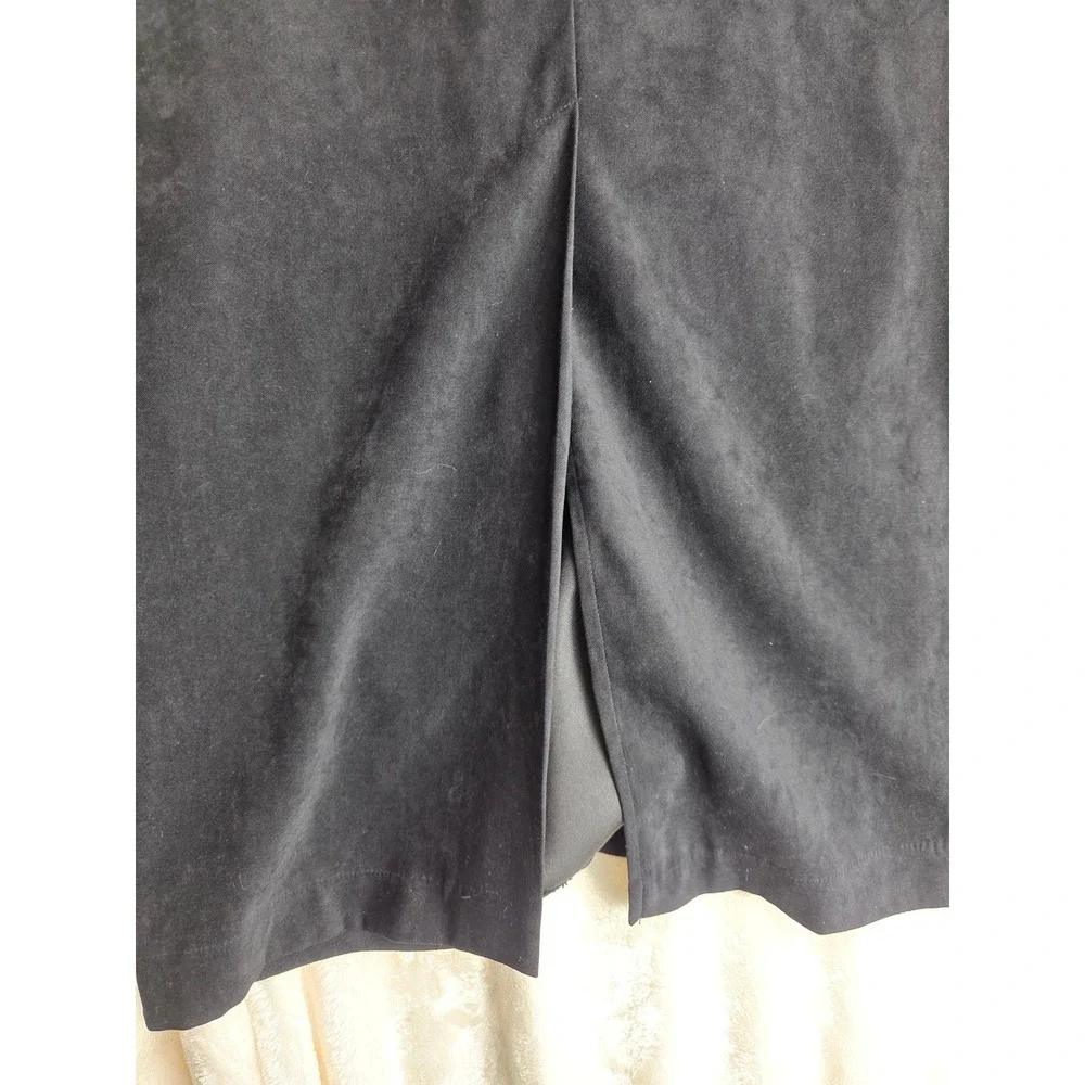 Vintage Wildlife New York Black Velvet Maxi Skirt Size 8 Side‎ Slit Elegant